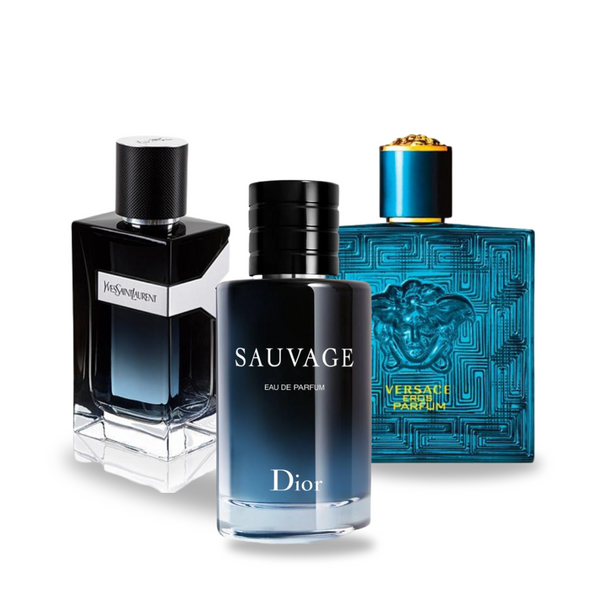 Zestaw: DIOR SAUVAGE, YVES SAINT LAURENT Y MEN, VERSACE EROS