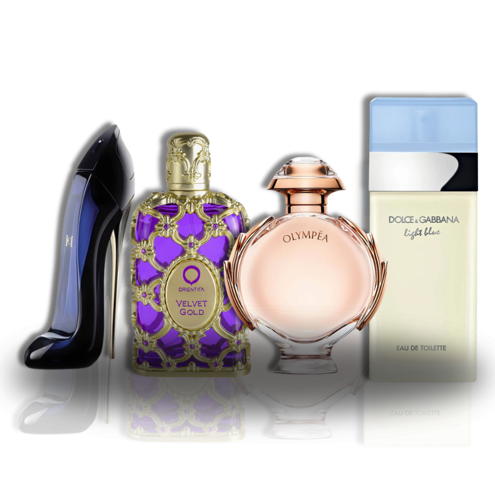 Zestaw: Light Blue + Orientica Velvet Gold + Good Girl + Olympea 100ML